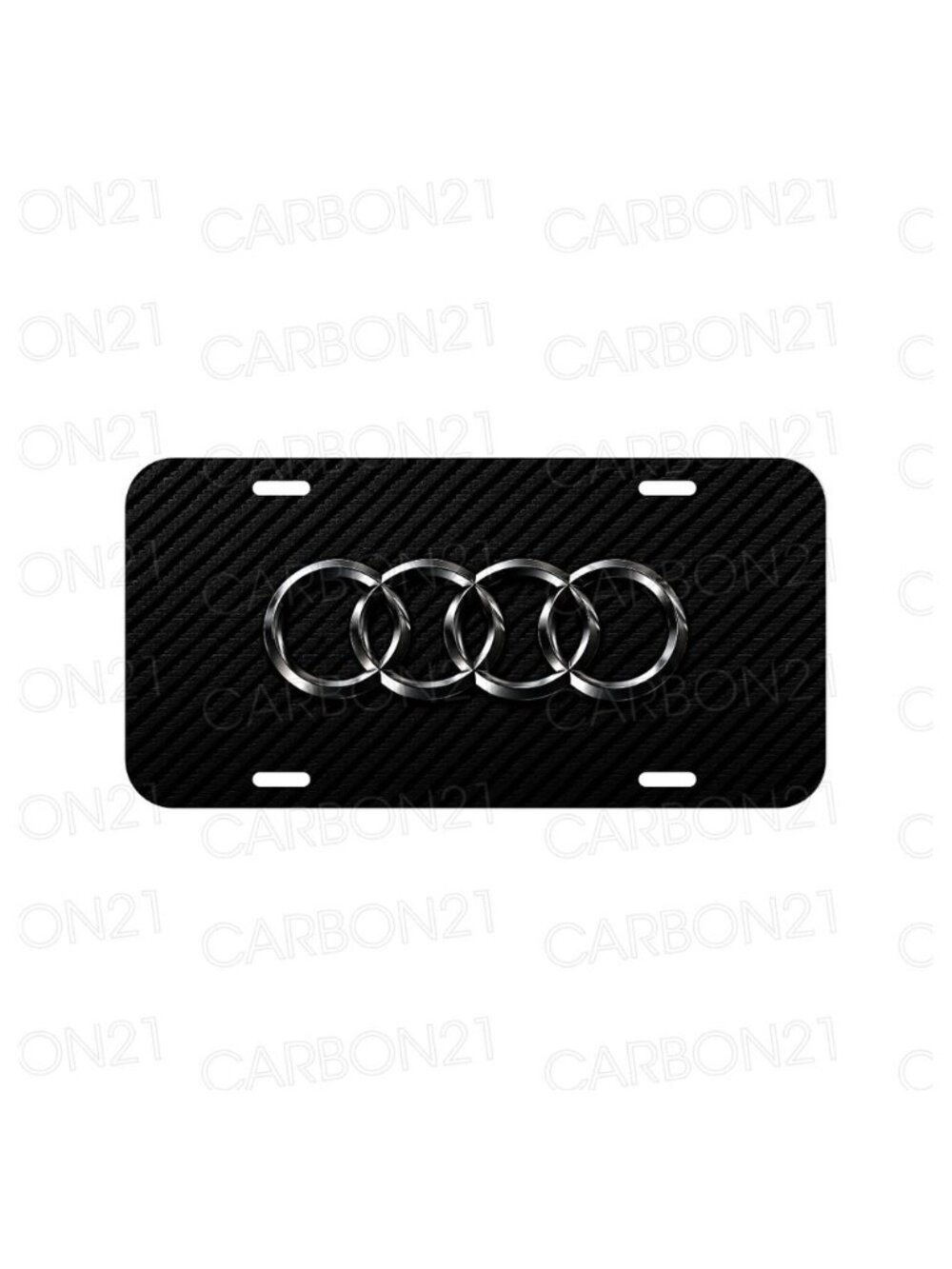 Audi Black Printed Carbon Fiber Aluminum License Plate CAR SUV Truck NEW